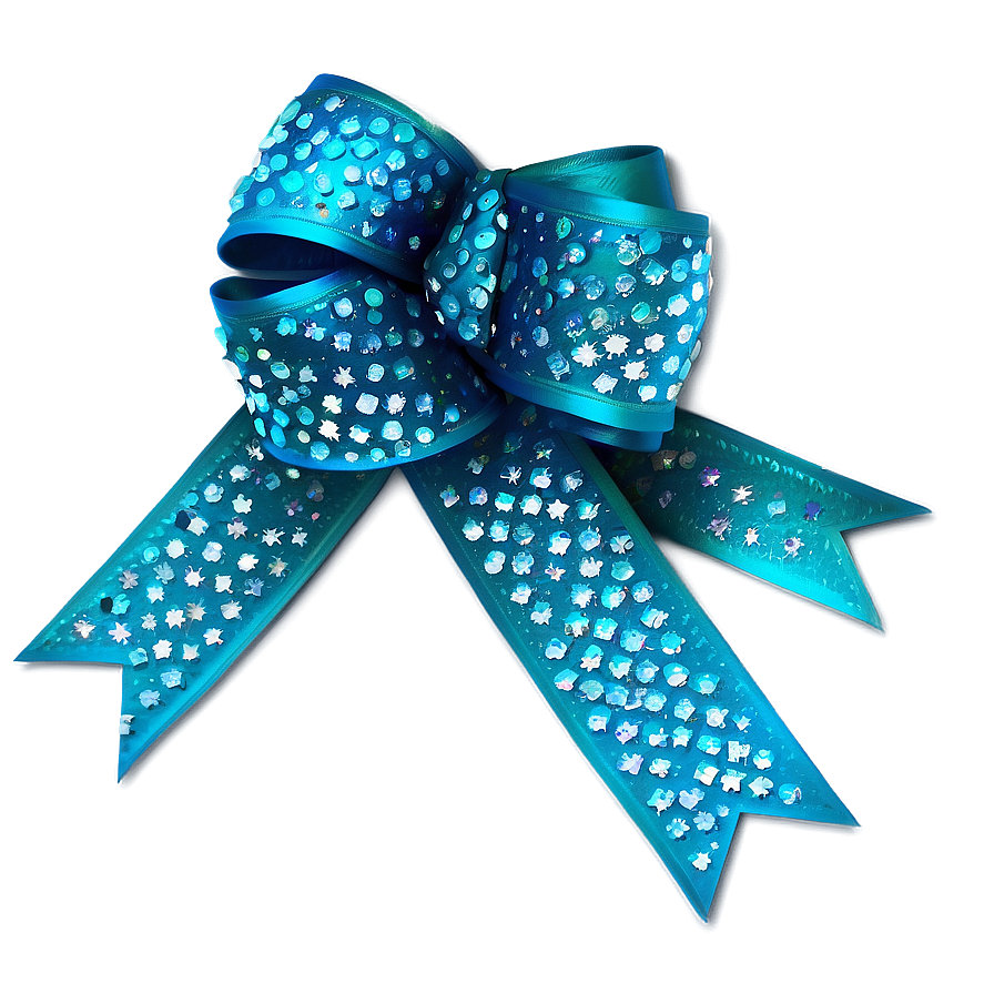 Teal Ribbon With Sparkles Png 65