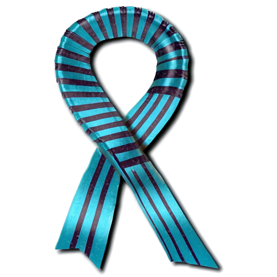 Teal Ribbon With Stripes Png Bcg2