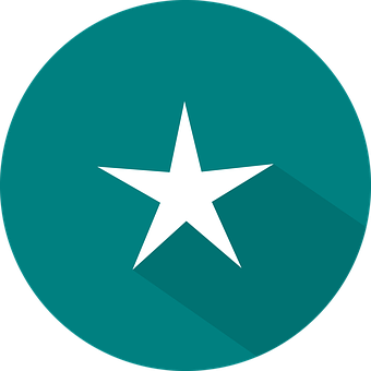 Teal Star Icon PNG with transparent background