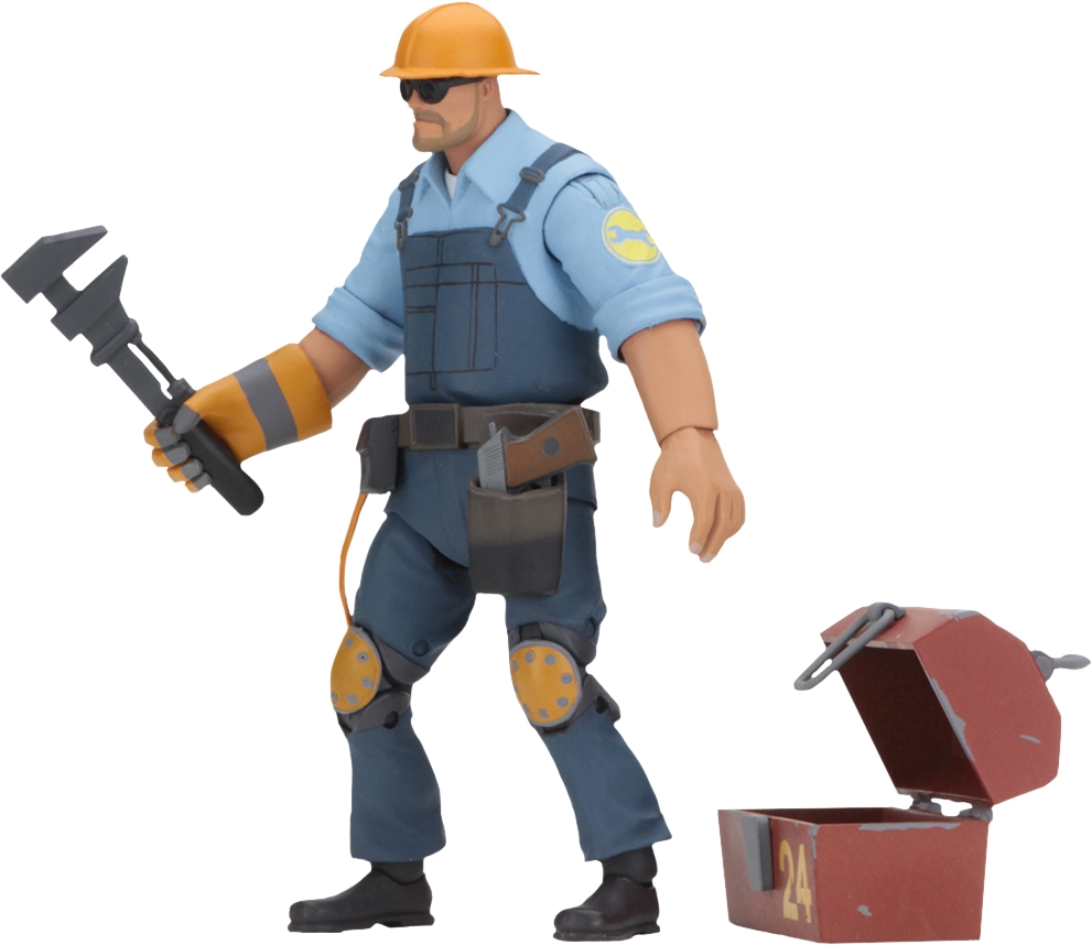 Team Fortress - Tf2 Blu Engineer Action Figure, HD Png Download PNG with transparent background