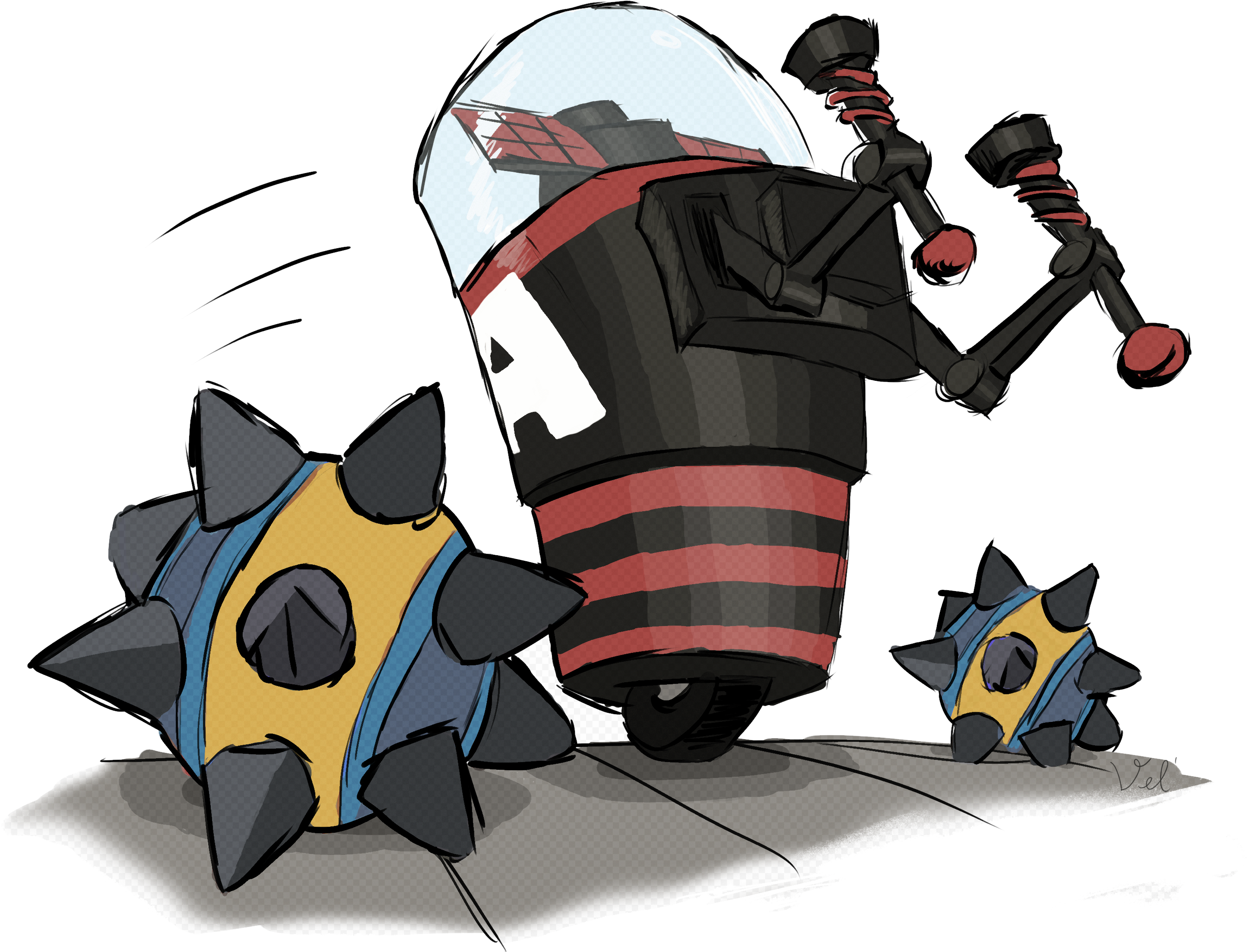 Team Fortress2 Sentry Busterand Spiky Balls PNG with transparent background