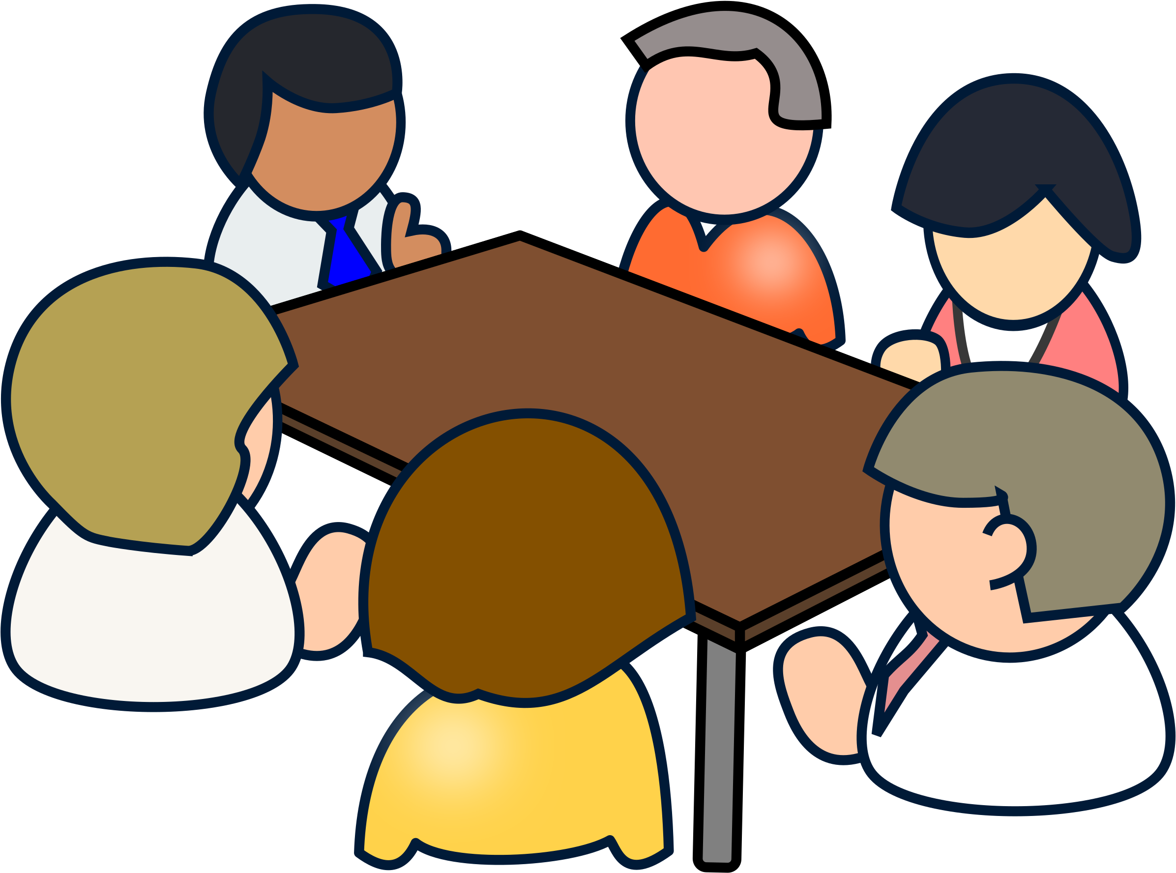 Team Meeting Cartoon PNG with transparent background