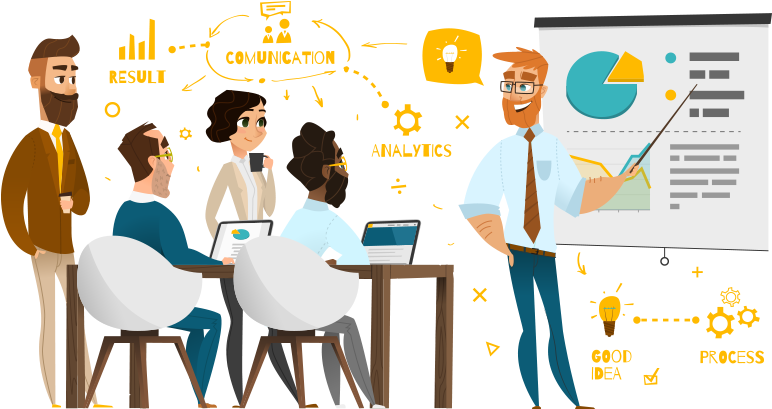 Team Presentation Analytics Discussion PNG with transparent background