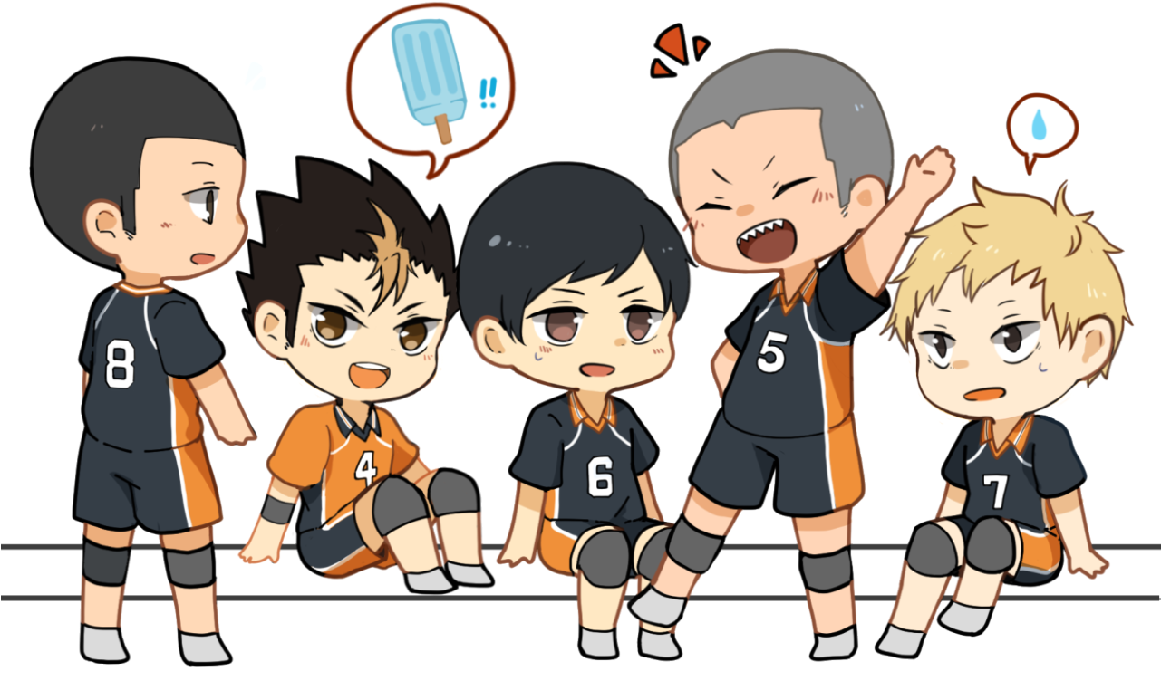 Team Transparent Karasuno - Haikyuu Karasuno Second Years, HD Png Download PNG with transparent background