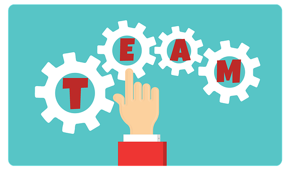 Teamwork Cogs Graphic PNG with transparent background