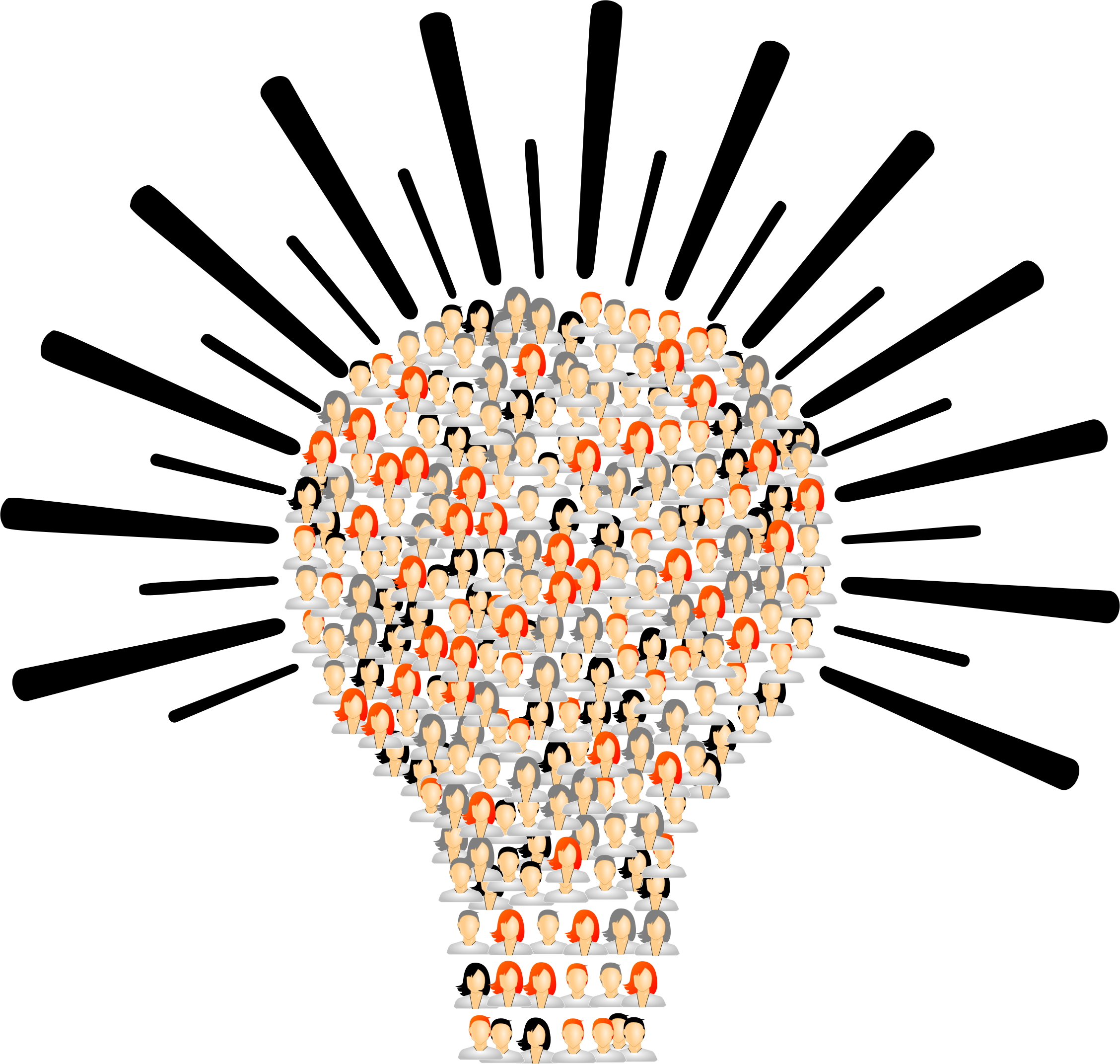 Teamwork Idea Lightbulb Formation