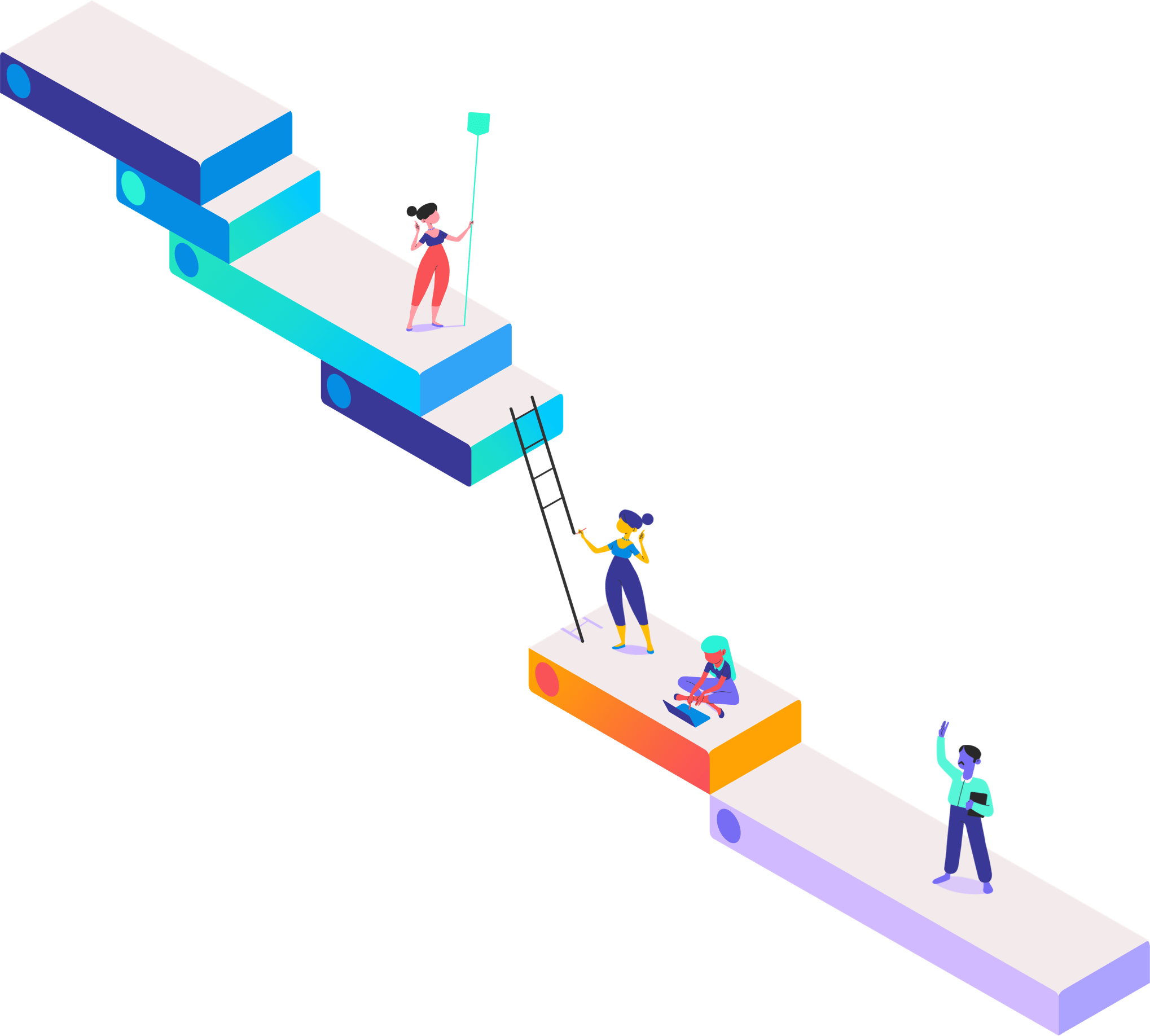 Teamwork Progress Illustration PNG with transparent background