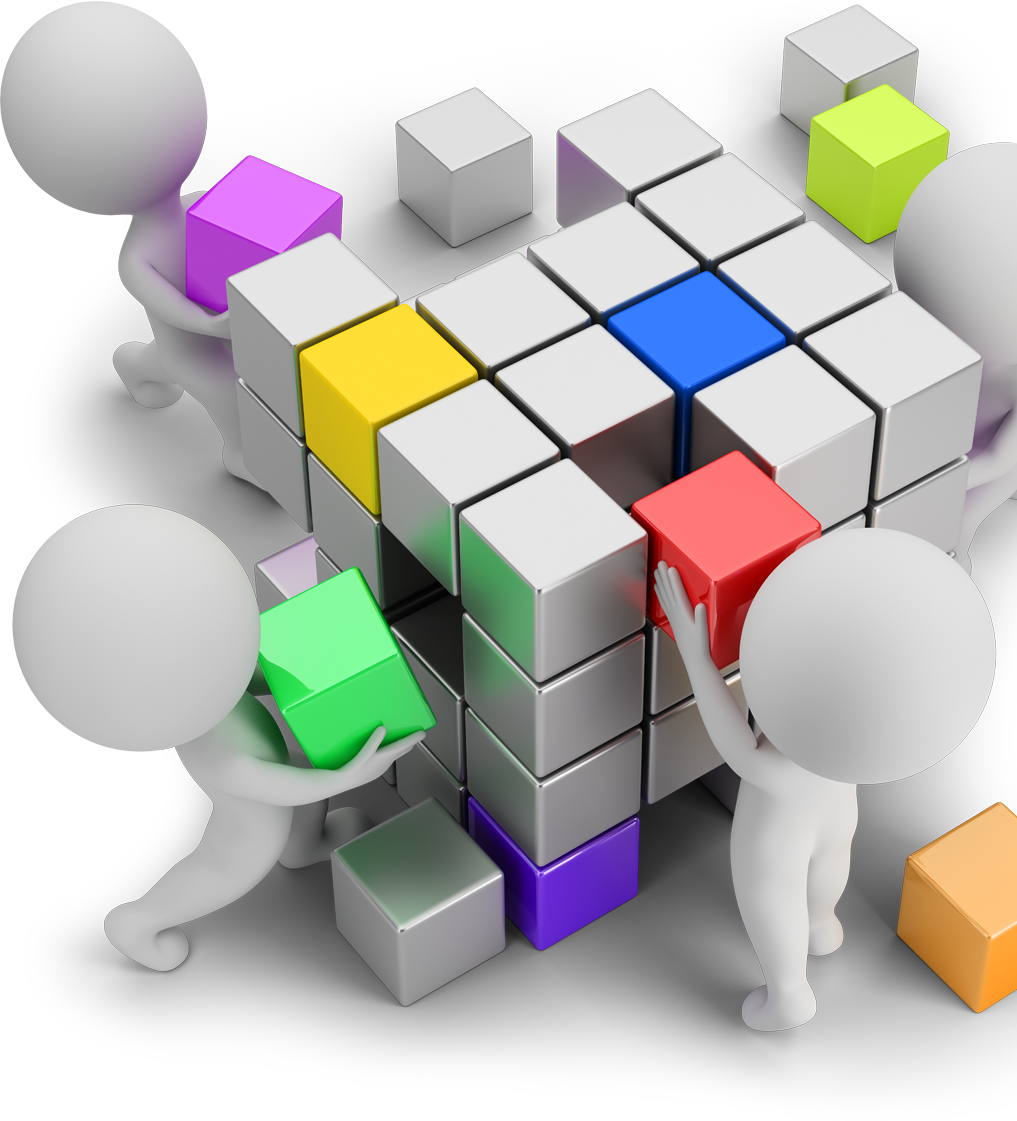 Teamwork Puzzle Assembly3 D PNG with transparent background