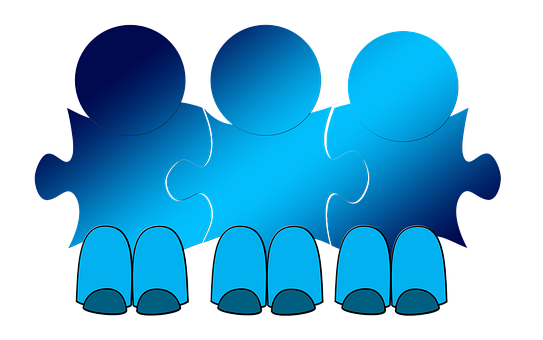 Teamwork Puzzle Pieces Graphic PNG with transparent background