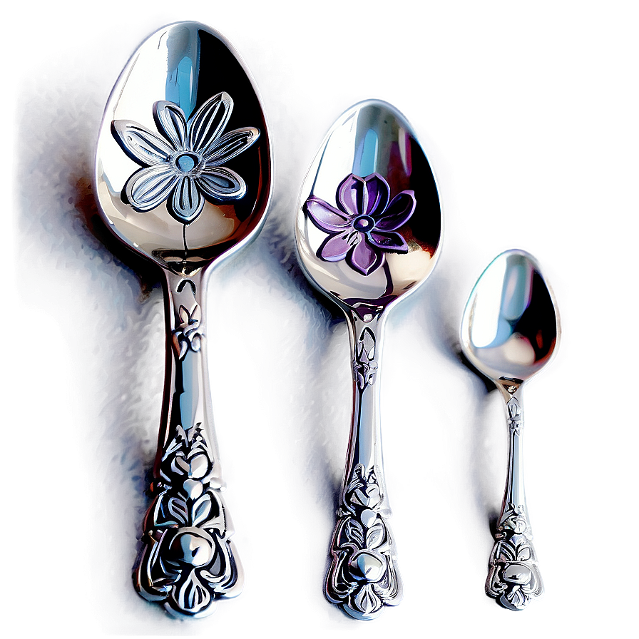 Teaspoon With Floral Embossment Png 06252024