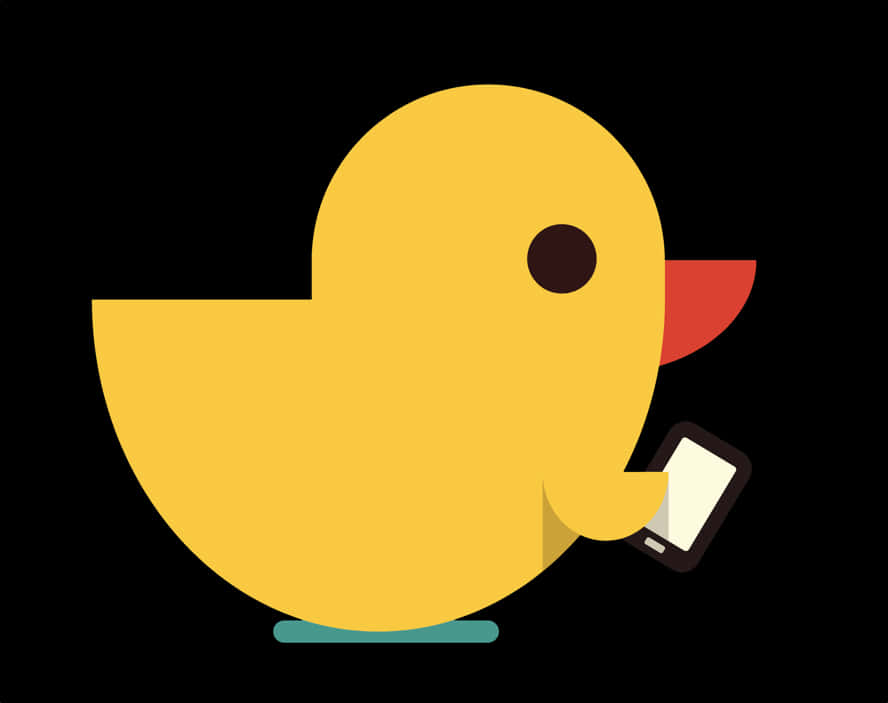 Tech Savvy Duck Illustration PNG with transparent background