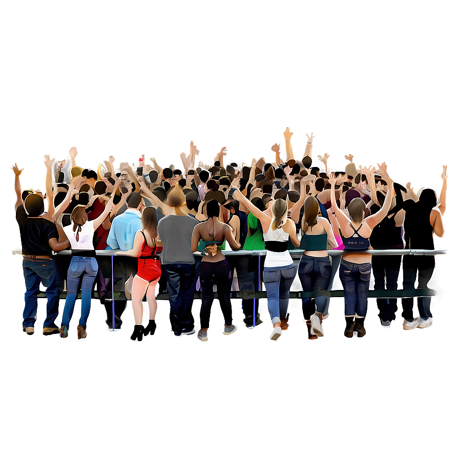 Techno Festival Crowd PNG 4 PNG with transparent background