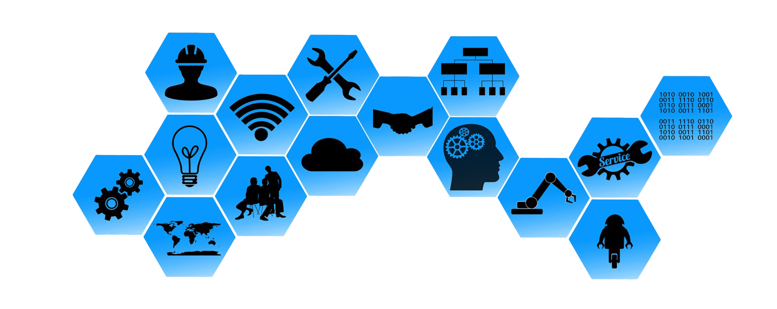 Technology Hexagon Network Graphic PNG with transparent background
