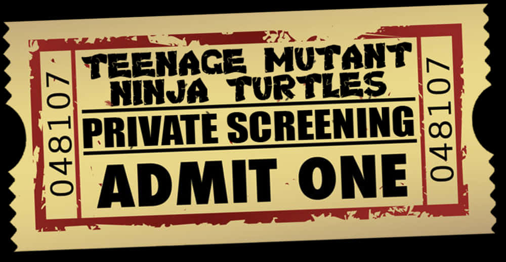 Tmnt Movie Ticket - Vintage Movie Ticket, HD Png Download PNG image with a transparent background, free high-resolution download