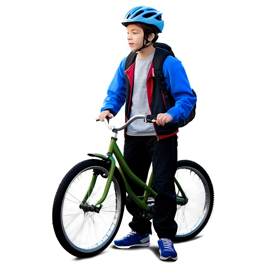 Teenager With Bicycle Png 36