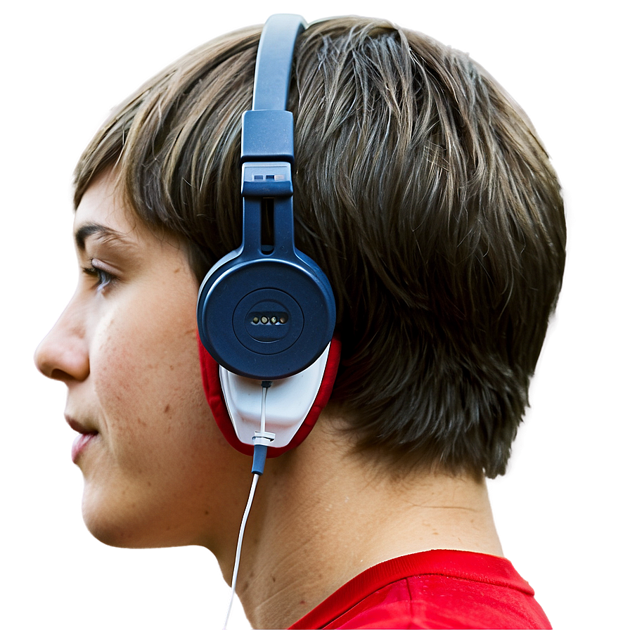 Teenager With Headphones Png 06122024