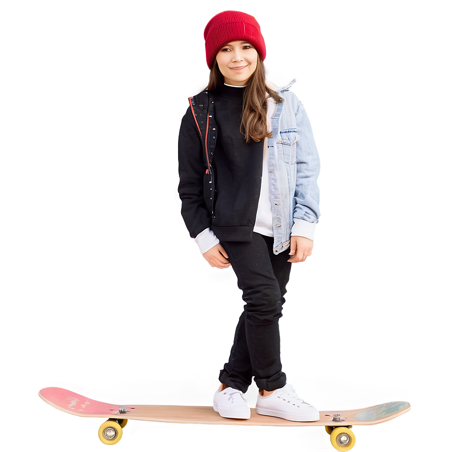 Teenager With Skateboard Png 06122024