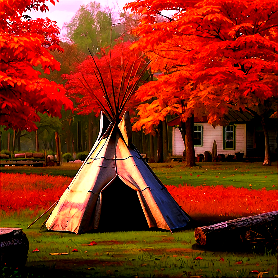 Teepee In Autumn Setting Png 06292024