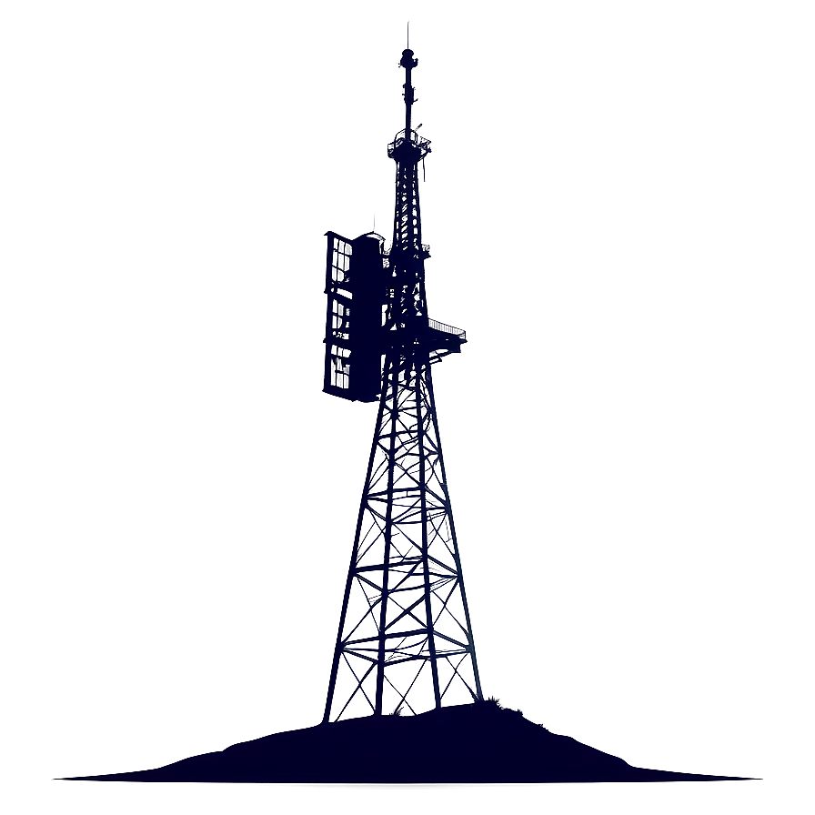 Telecommunication Tower Silhouette PNG ywo PNG image with a transparent background, free high-resolution download