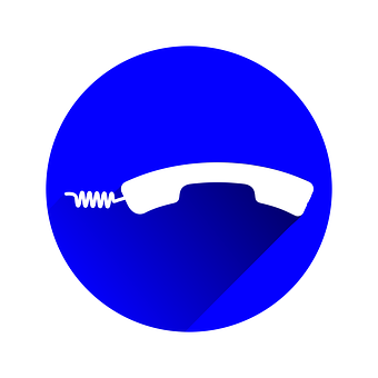 Telephone Icon Blue Circle