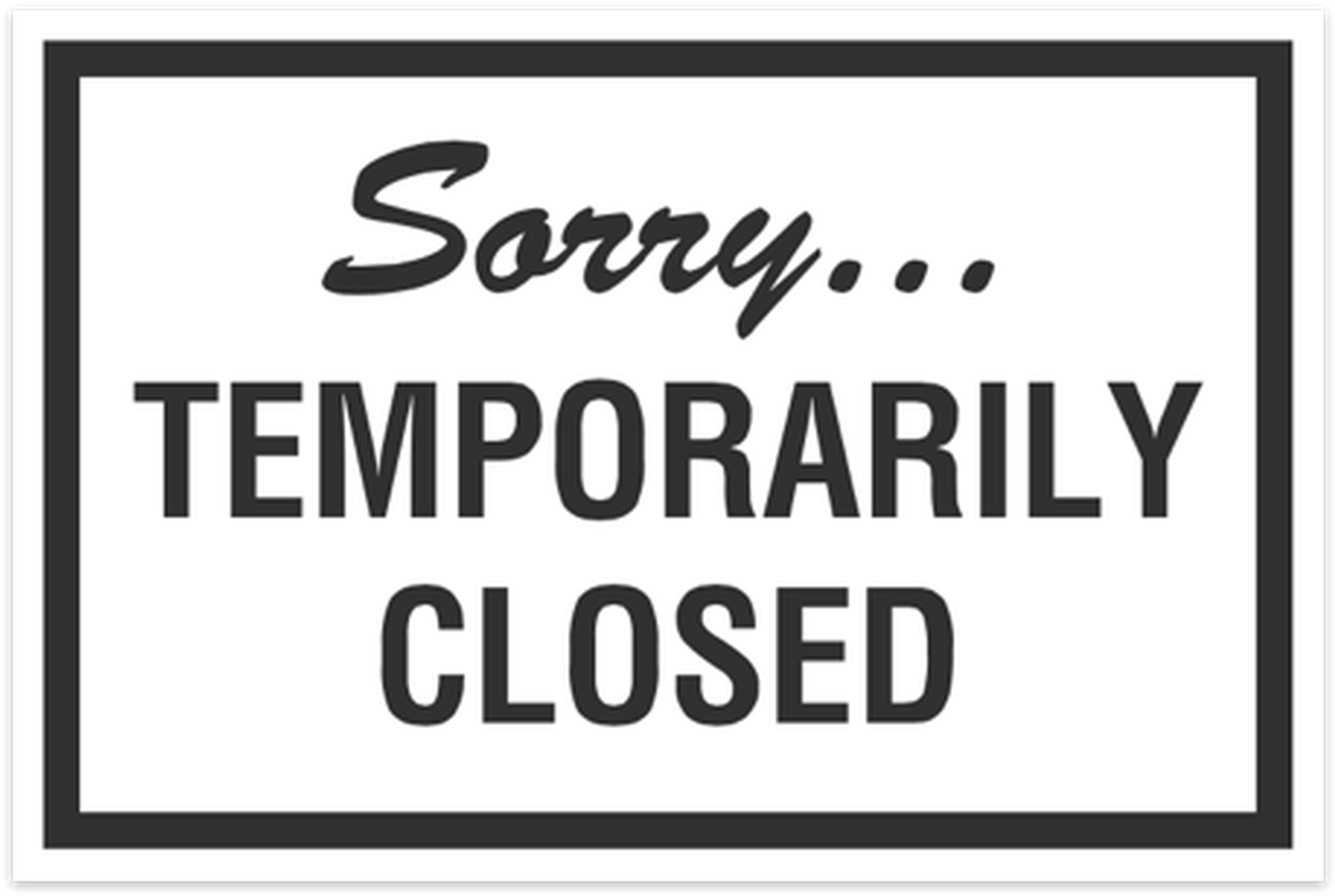 Temporarily Closed Sign PNG image with a transparent background, free high-resolution download