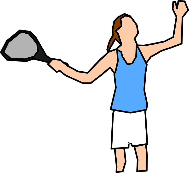 Tennis Player Serving Cartoon