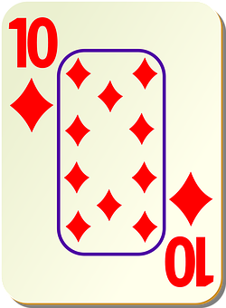 Tenof Diamonds Playing Card PNG with transparent background