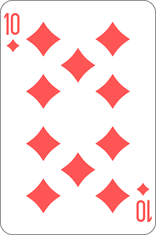 Tenof Diamonds Playing Card PNG with transparent background