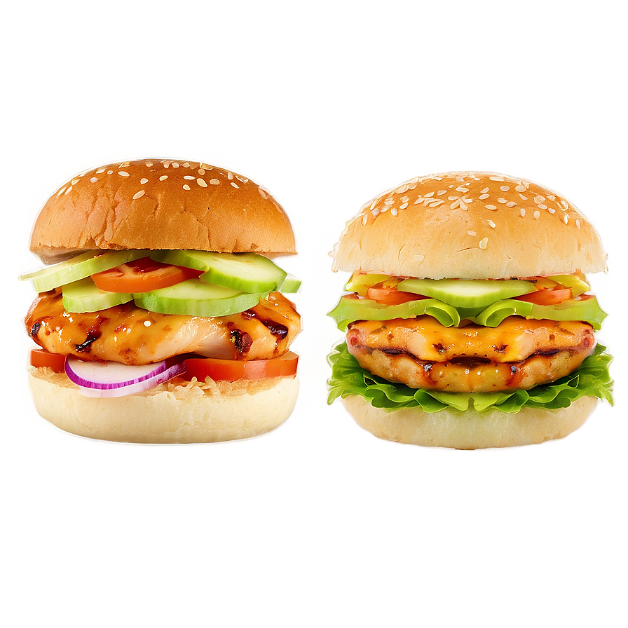 Teriyaki Chicken Burger Png Duj