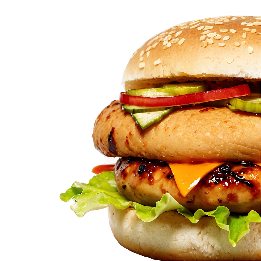 Teriyaki Chicken Burger Png Oql