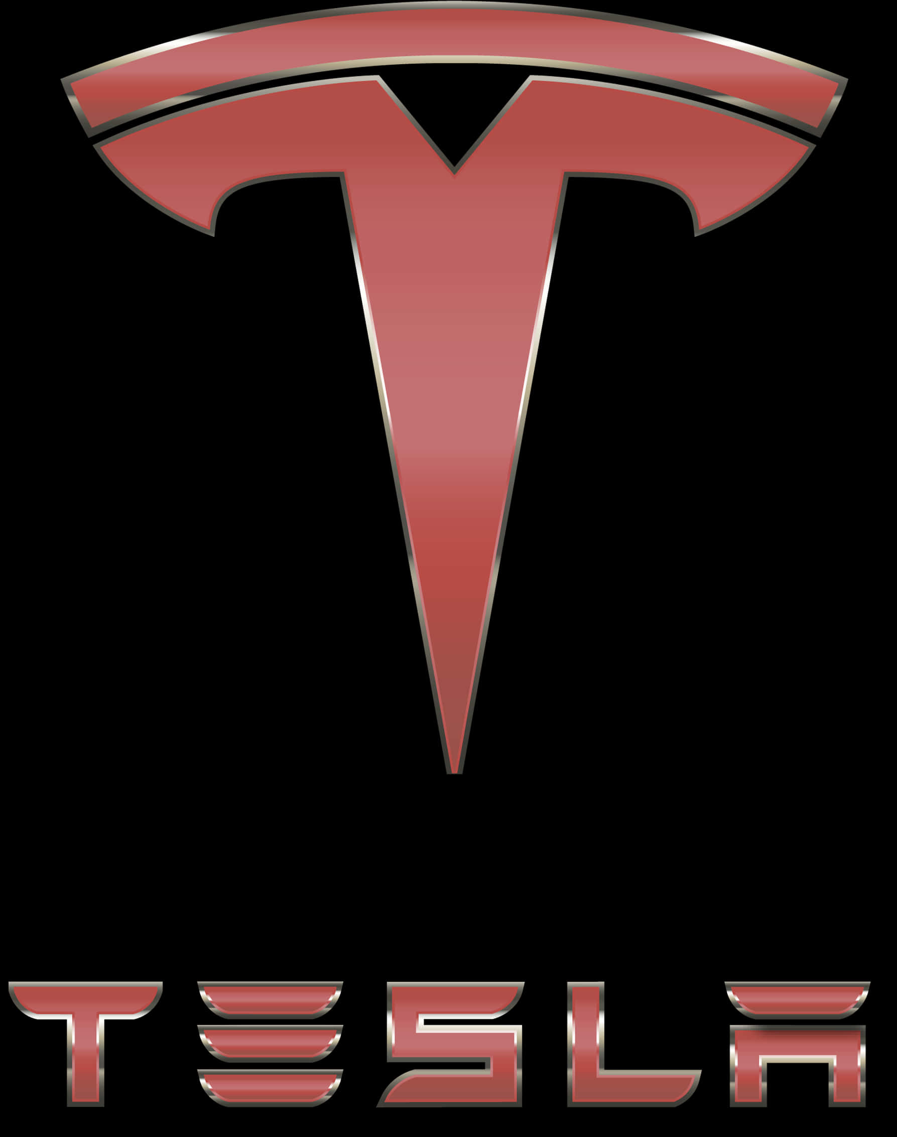 Tesla Logo Redand Black