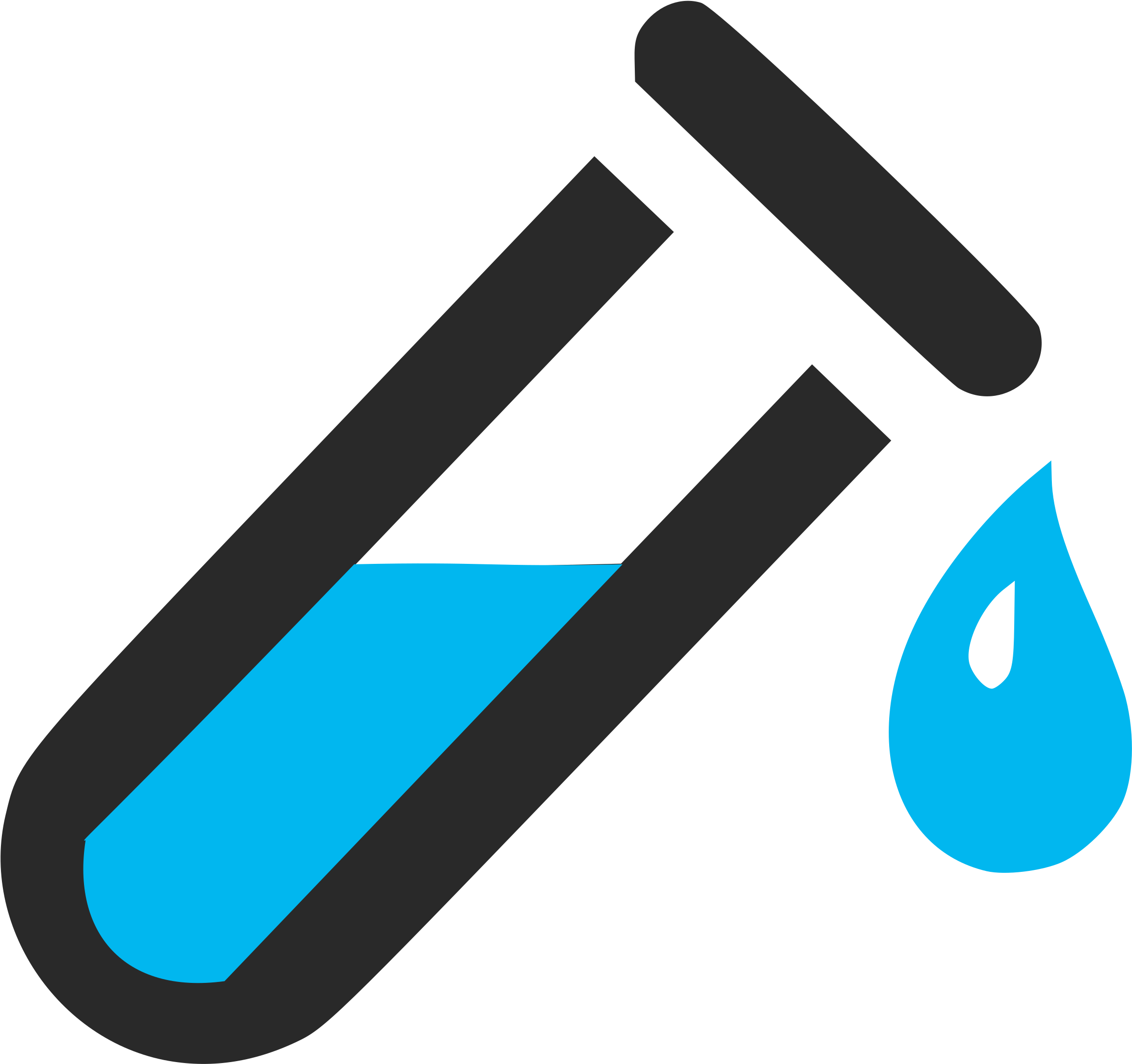 Test Tube With Blue Liquid Drop