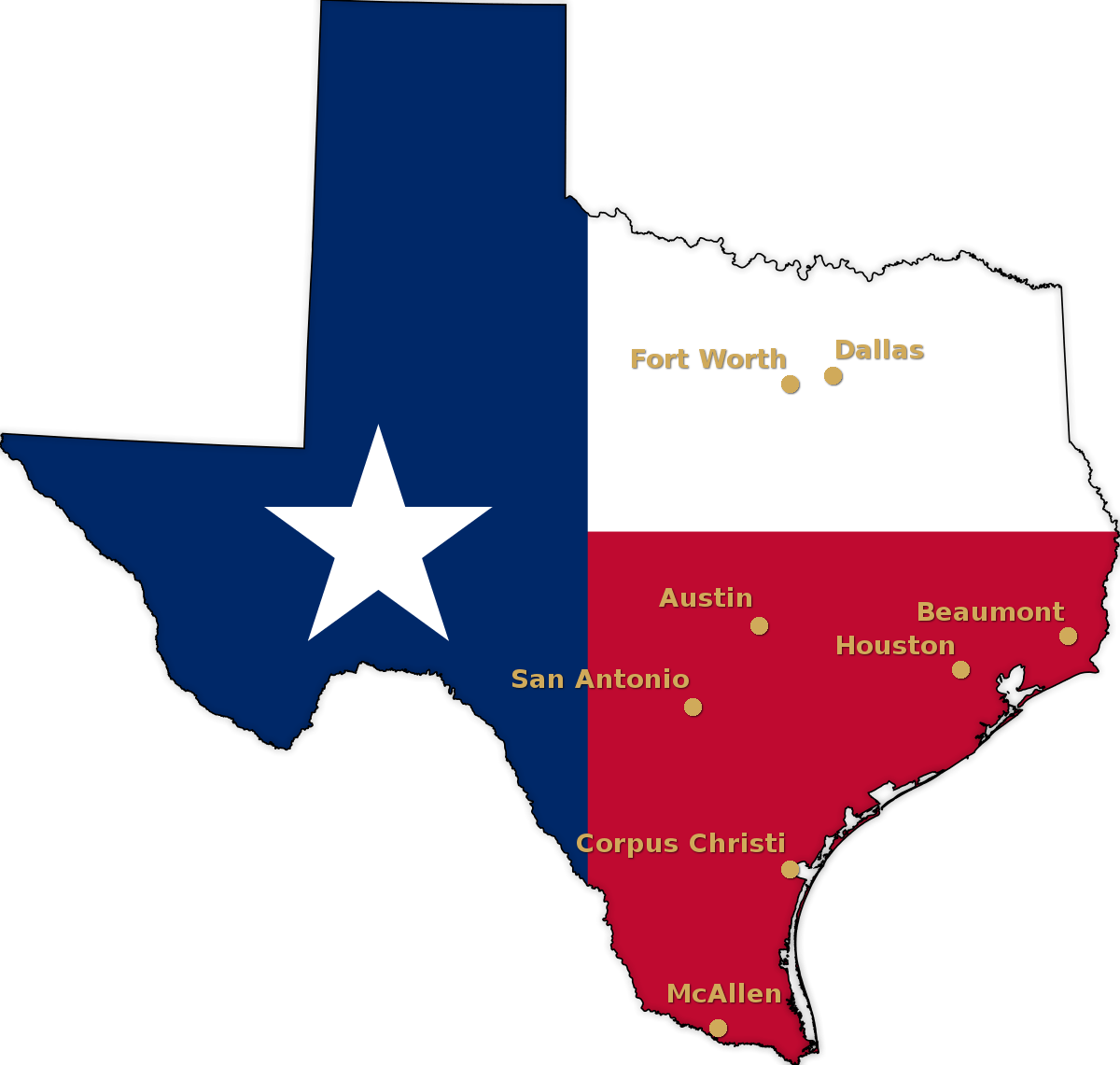 Texas Flag Map Stylized