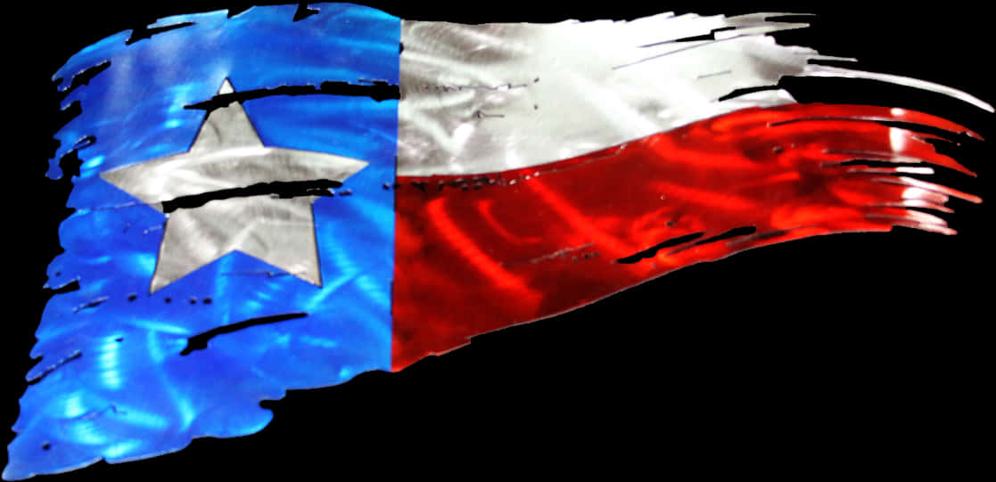 Texas Flag Painted Brush Stroke PNG with transparent background