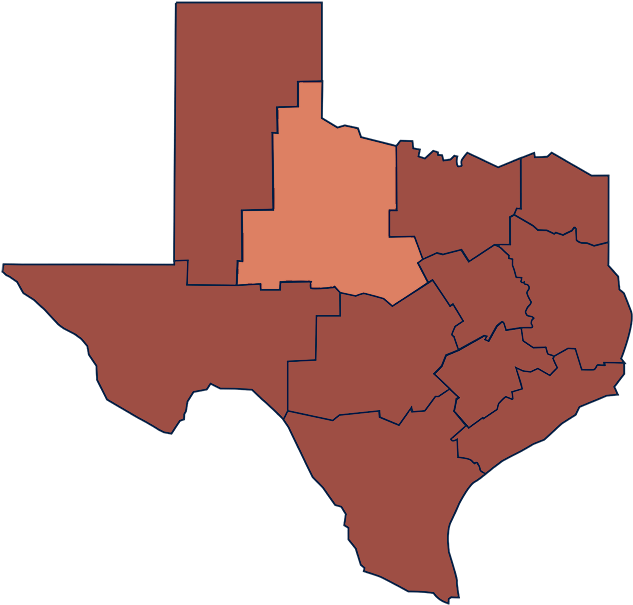 Texas Heat Map PNG with transparent background
