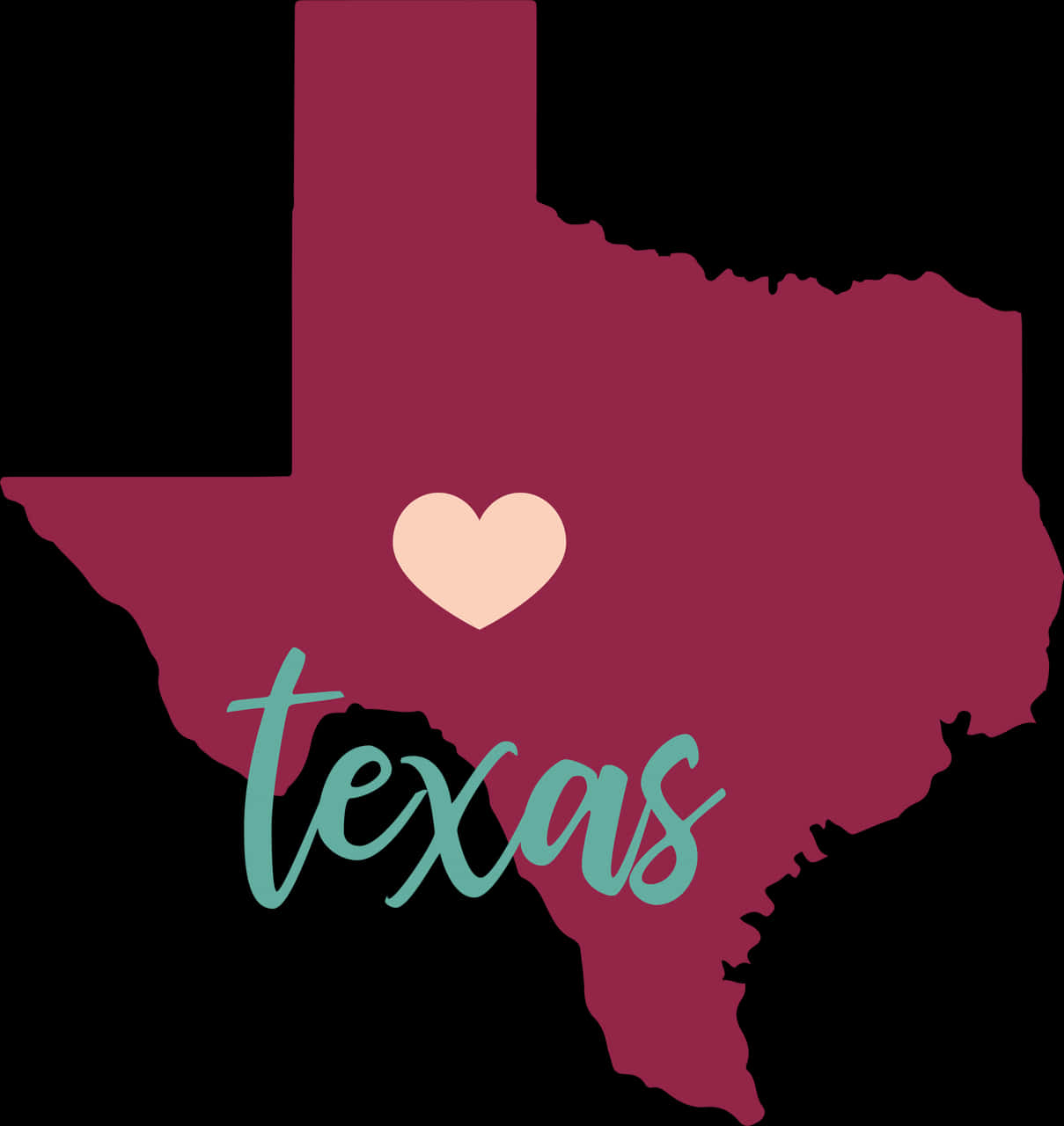 Texas Love Graphic PNG with transparent background