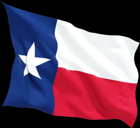 Texas State Flag Waving PNG with transparent background