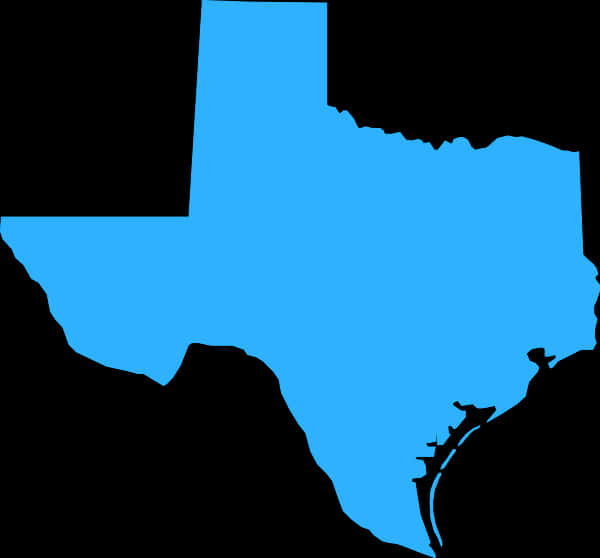 Texas State Outline Blue Background PNG with transparent background