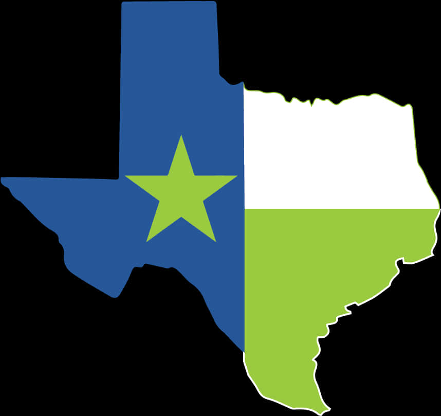 Texas State Outlinewith Starand Flag Colors PNG with transparent background