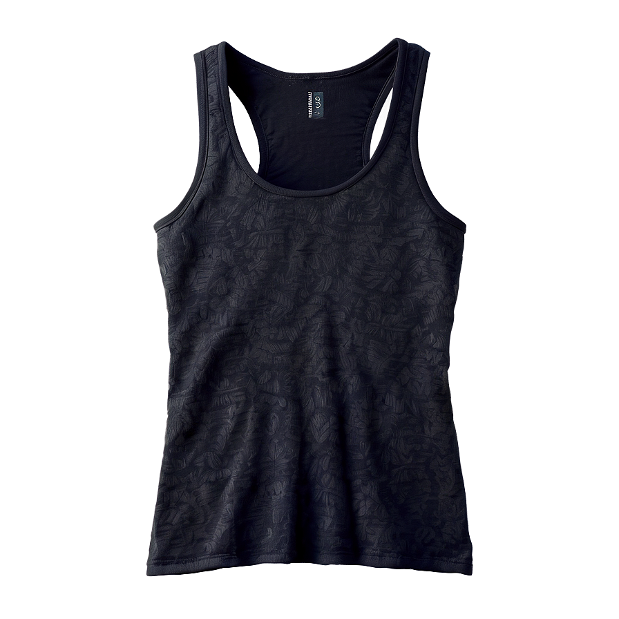 Textured Black Tank Top Png Wsw