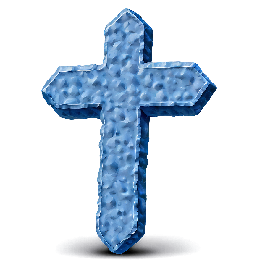 Textured Blue Cross Sign Png 06292024