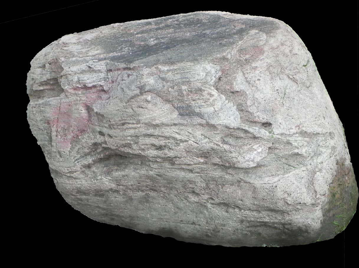 Textured Boulder Isolatedon Black PNG with transparent background