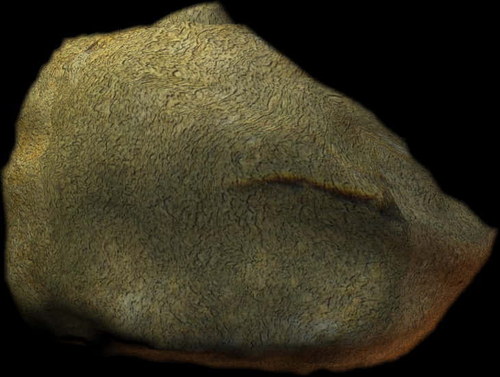 Textured Boulder Isolatedon Black PNG with transparent background