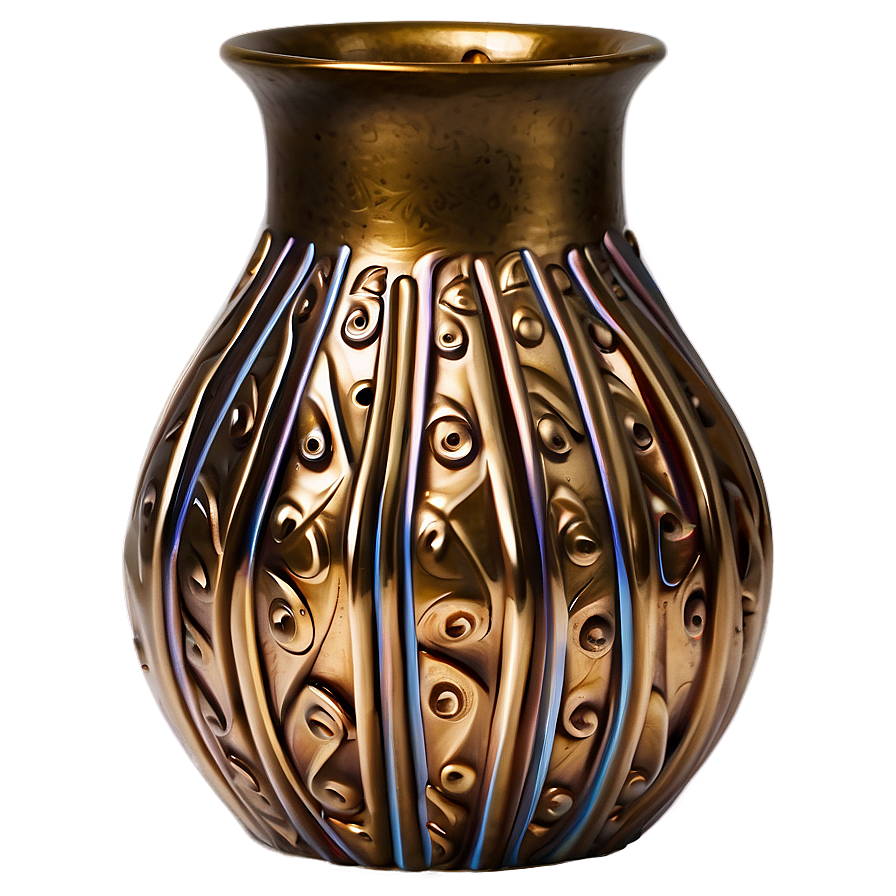 Textured Bronze Vase PNG npg60 PNG with transparent background