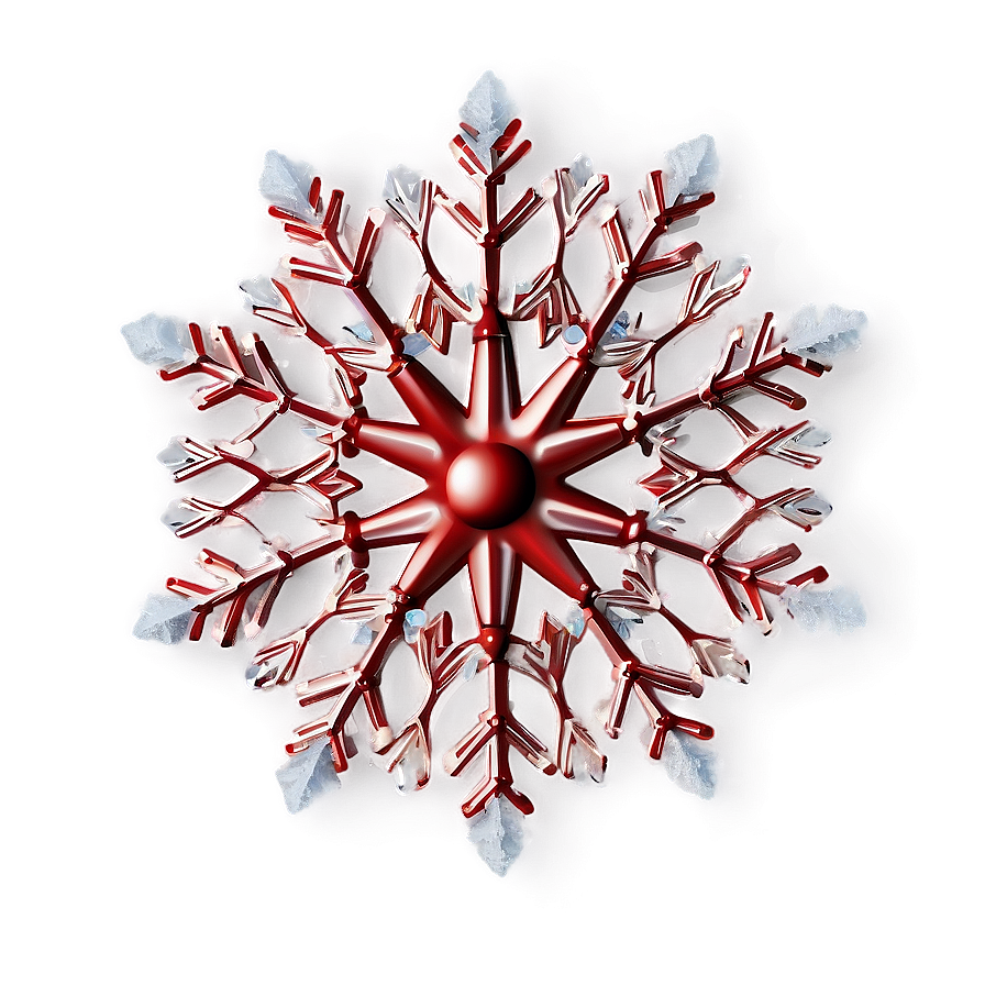 Textured Red Snowflake Png 58