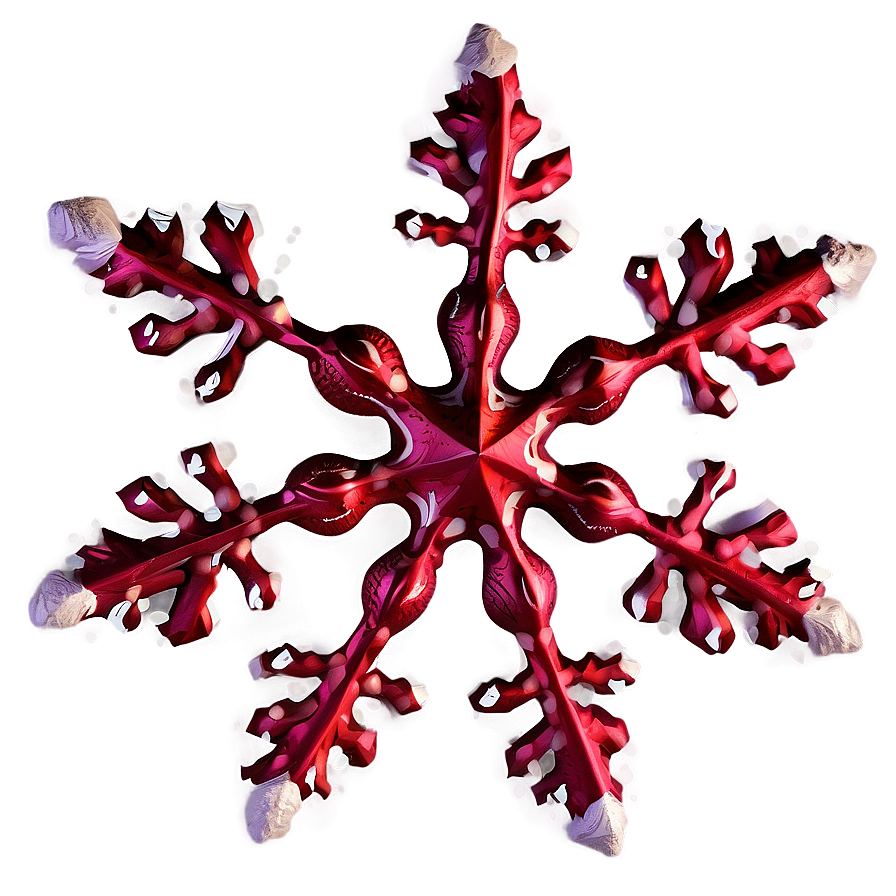 Textured Red Snowflake Png 59