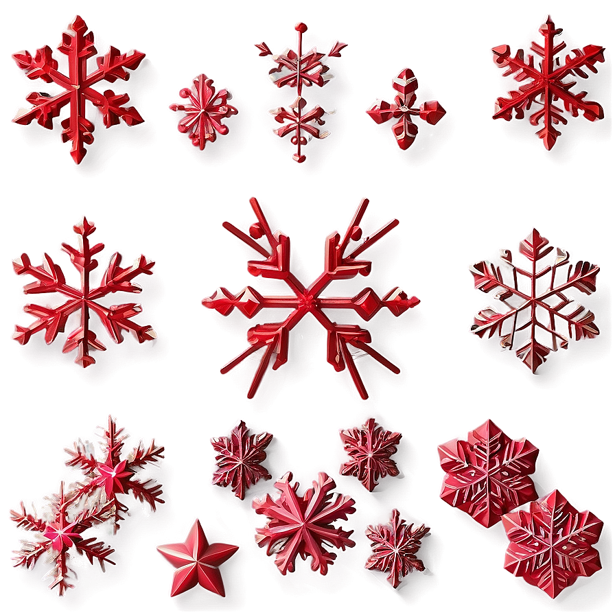 Textured Red Snowflake Png Nkf