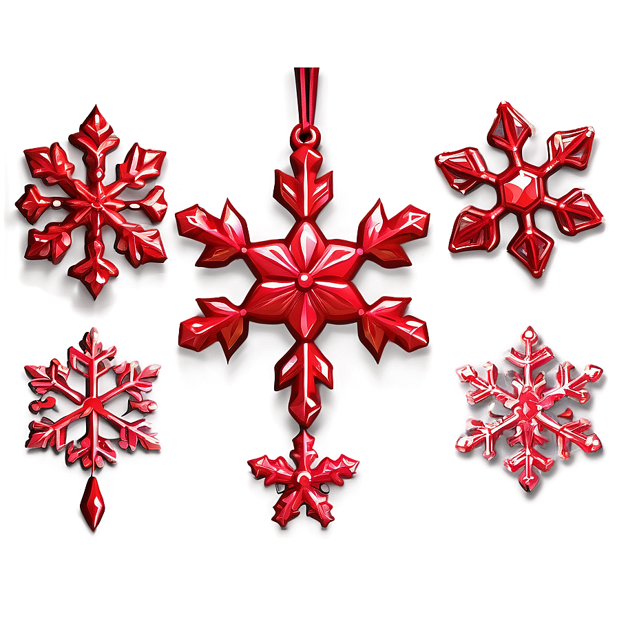 Textured Red Snowflake Png Wiw64