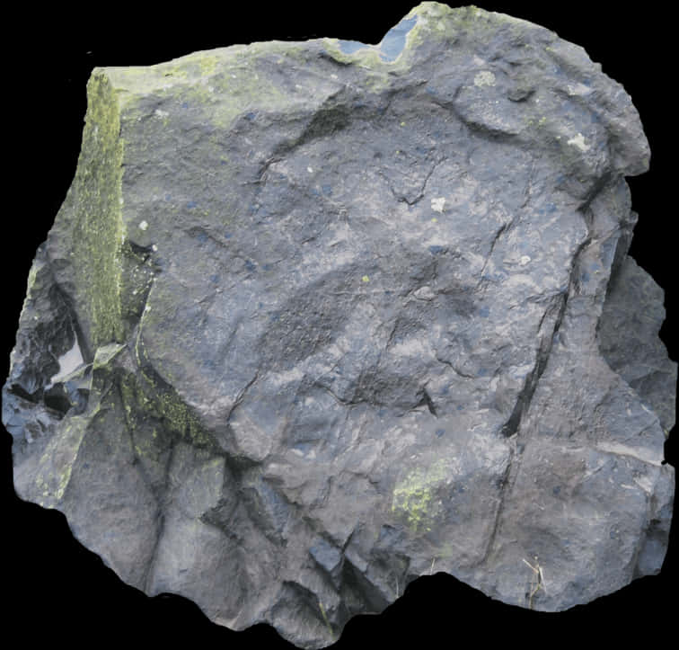 Textured Rock Surfacewith Moss PNG with transparent background