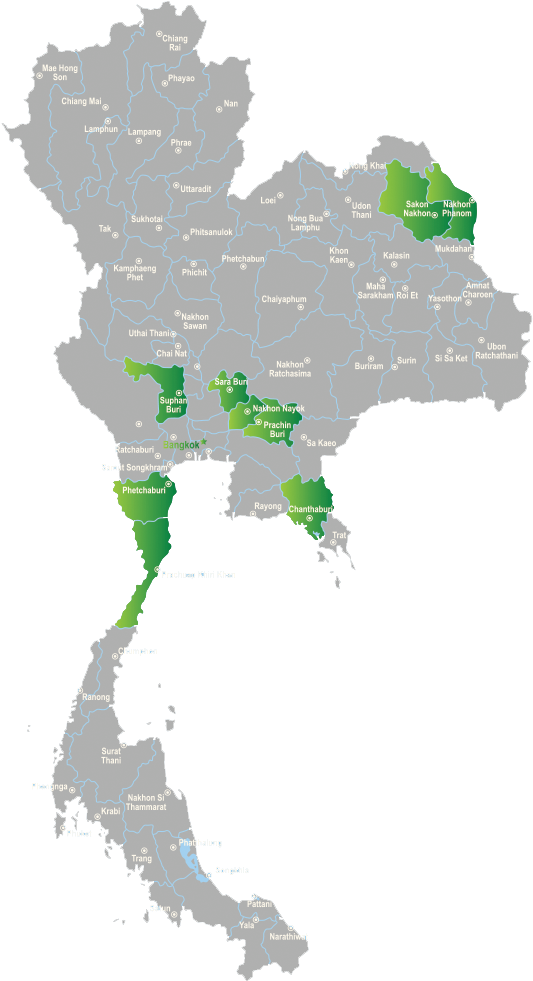 Thailand Administrative Divisions Map PNG with transparent background